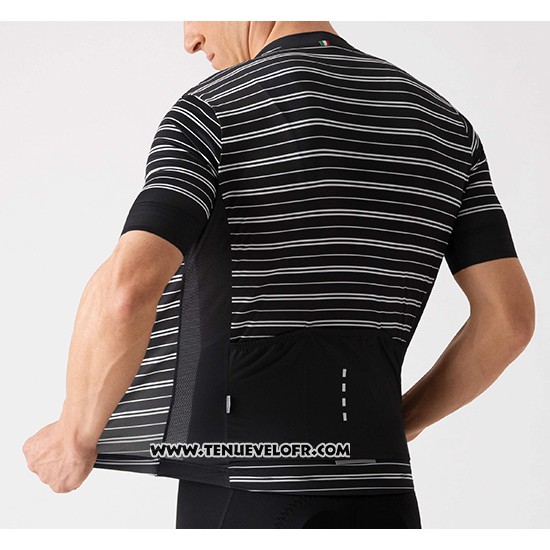 2019 Maillot Ciclismo La Passione Stripe Noir Manches Courtes et Cuissard